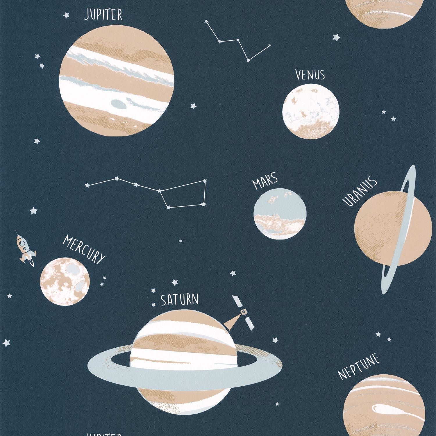 Our Planet Universe Wallpaper - Bleu Nuit - Caselio - 101906906