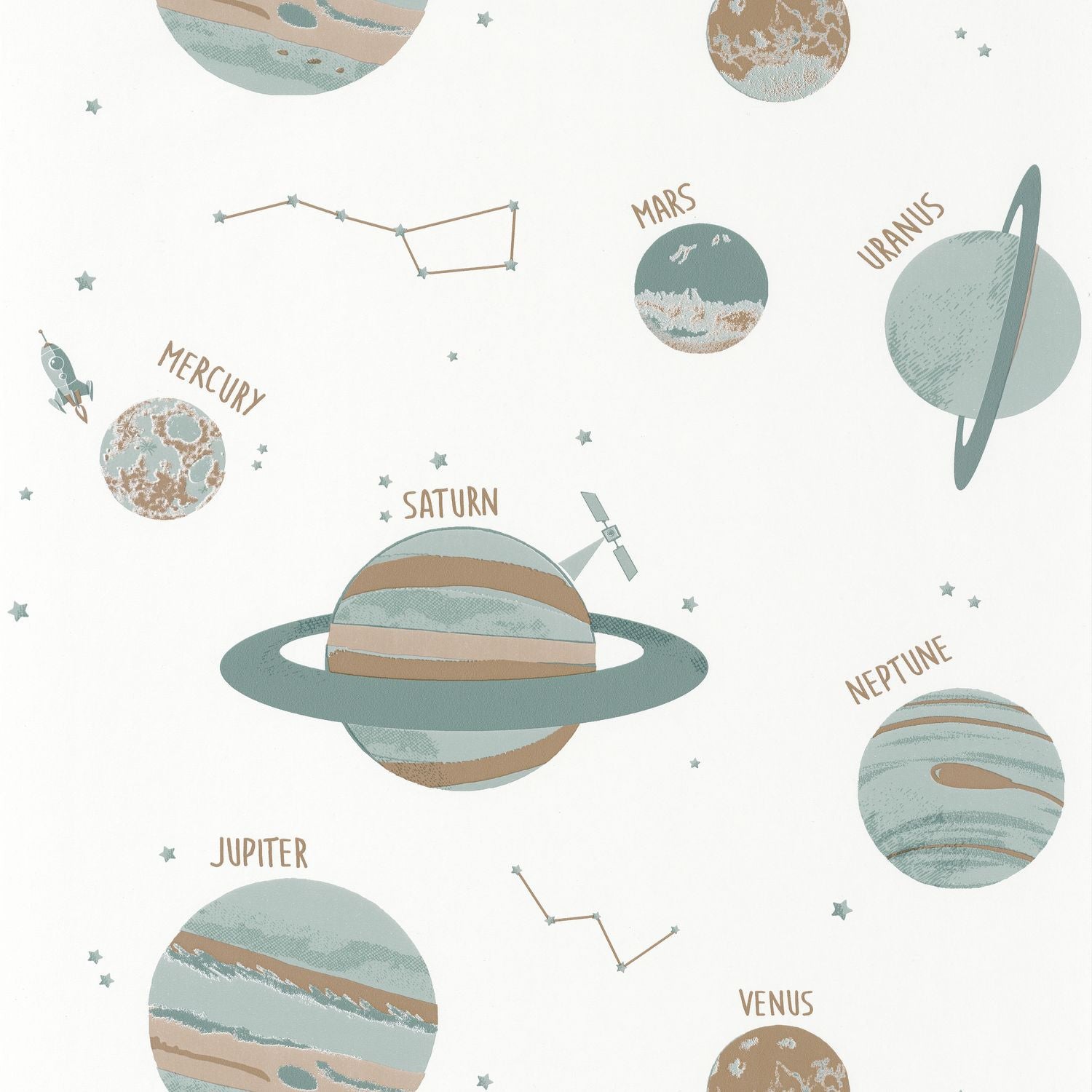 Our Planet Universe Wallpaper - Vert D'eau - Caselio - 101907102