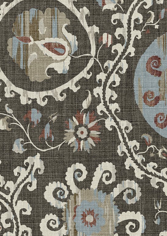 Oxus Wallpaper - Turkish Brown - Lewis & Wood - Premier Wallcovering