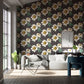 Paeonia Wallpaper - Black Earth/Fig Leaf/ Gold - Harlequin - HQN2112841 - Premier Wallcovering