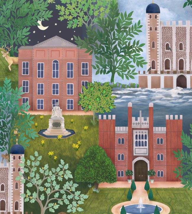 Palace Tales Wallpaper - Leaf Green, Terracotta & Petrol - 118/1001 - Cole & Son - Premier Wallcovering