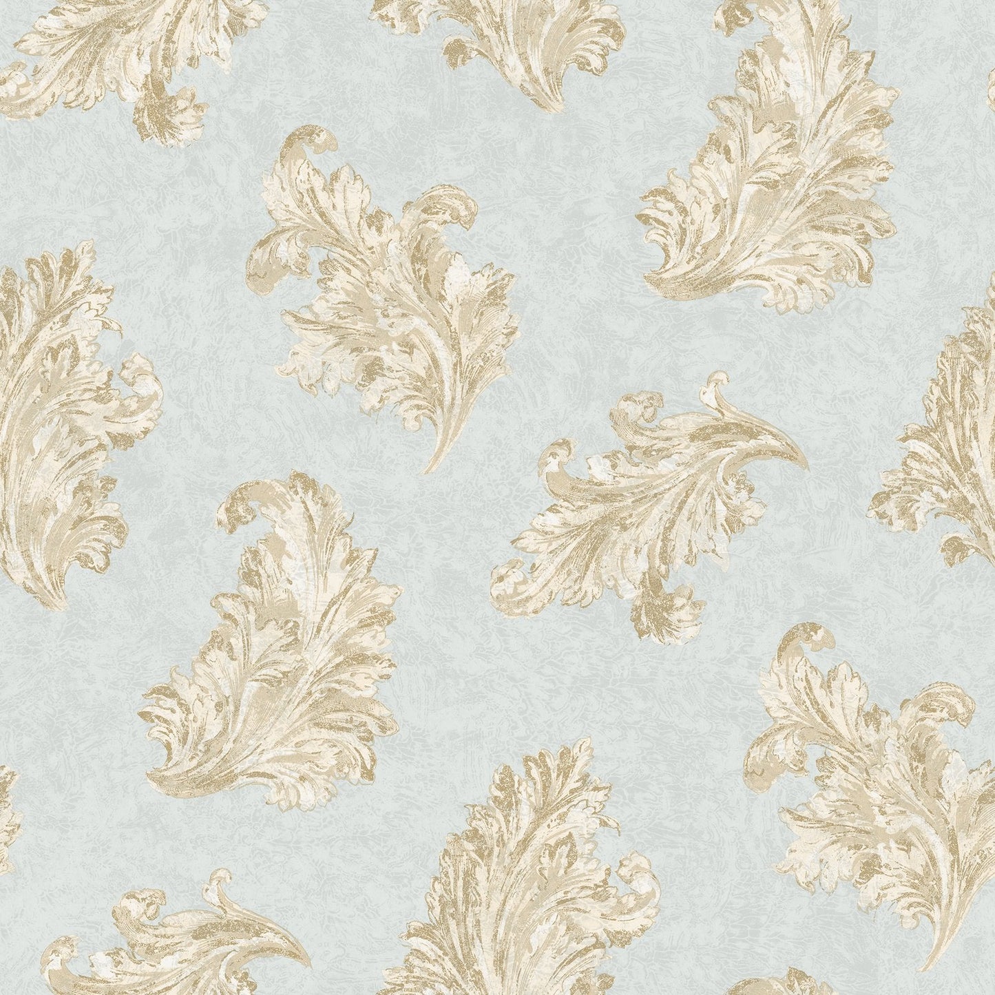 Palazzo Acanthus Wallpaper - Blue / Beige / Gold - Galerie - G68663 - Premier Wallcovering