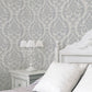 Palazzo Damask Wallpaper - Silver / Grey - Galerie - G67609 - Premier Wallcovering