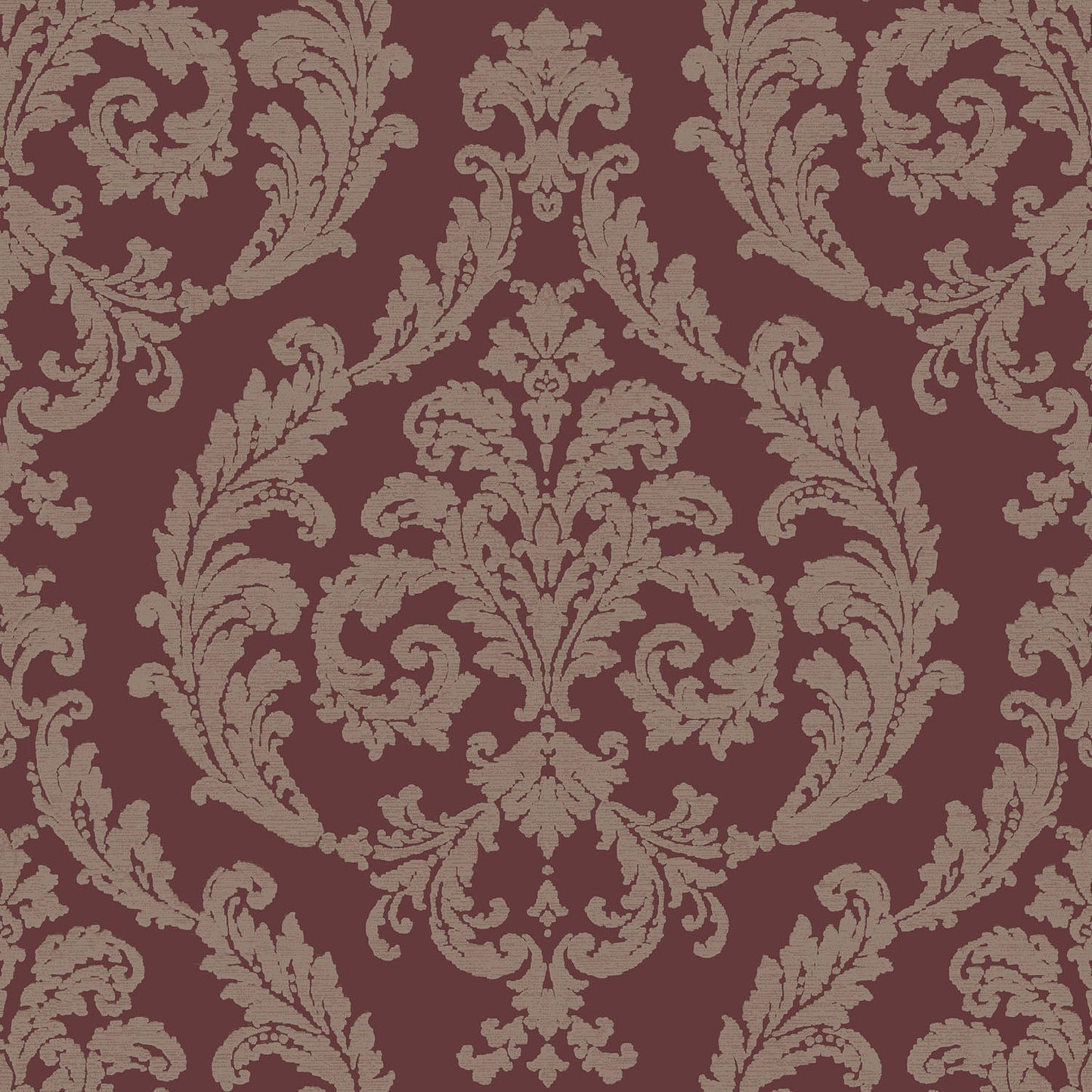 Palazzo Damask Wallpaper - Gold / Claret - Galerie - G67611 - Premier Wallcovering