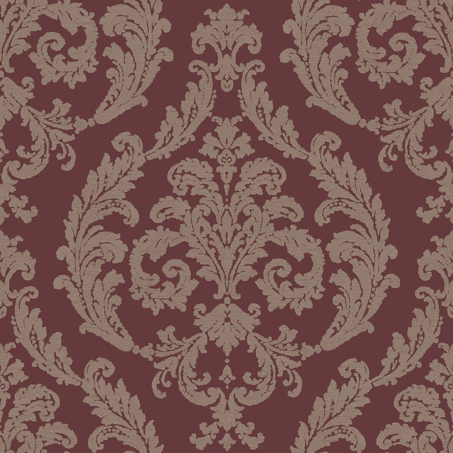 Palazzo Damask Wallpaper - Gold / Claret - Galerie - G67611 - Premier Wallcovering
