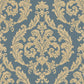 Palazzo Damask Wallpaper - Gold / Blue - Galerie - G67610 - Premier Wallcovering
