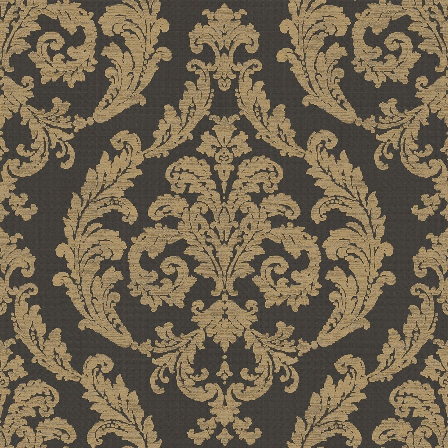 Palazzo Damask Wallpaper - Gold / Dark Brown - Galerie - G67613 - Premier Wallcovering