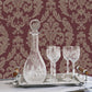 Palazzo Damask Wallpaper - Gold / Claret - Galerie - G67611 - Premier Wallcovering