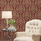 Palazzo Damask Wallpaper - Red / Gold - Galerie - G67612 - Premier Wallcovering