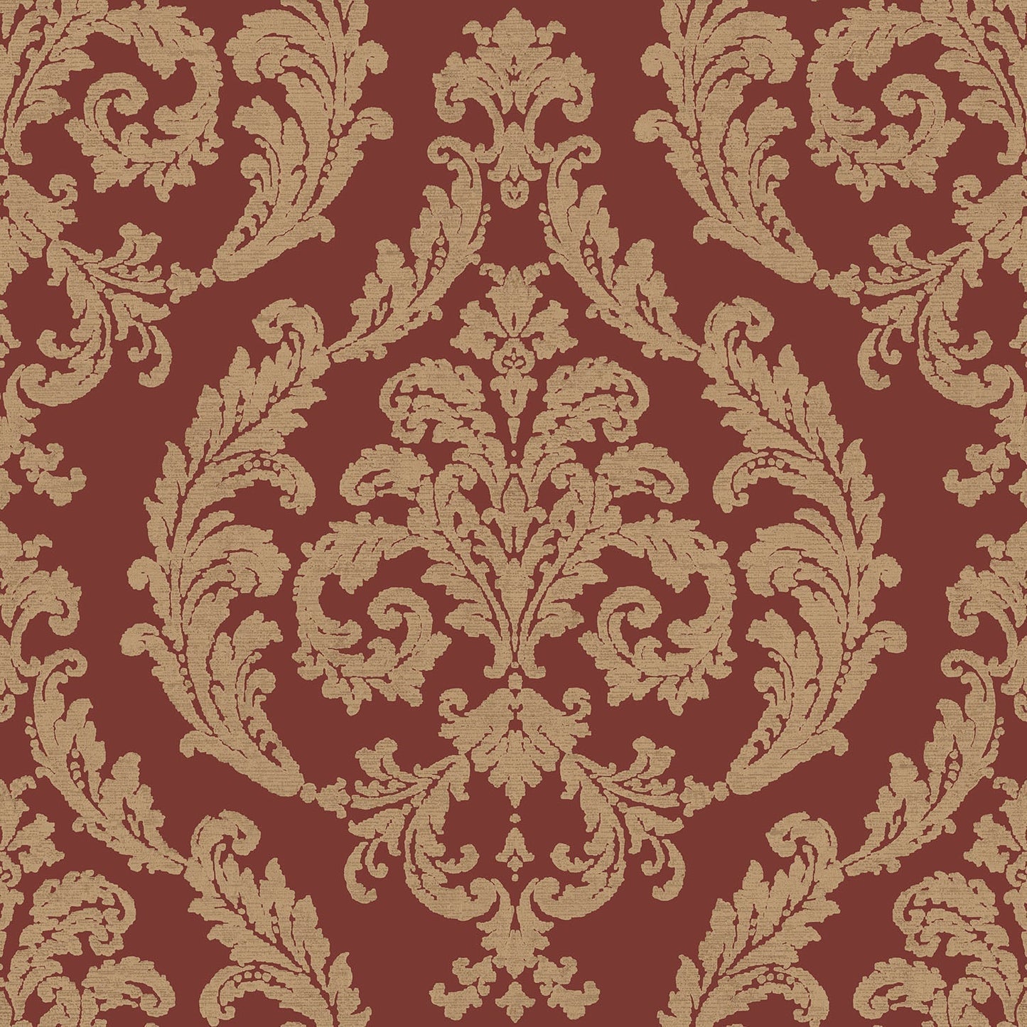 Palazzo Damask Wallpaper - Red / Gold - Galerie - G67612 - Premier Wallcovering