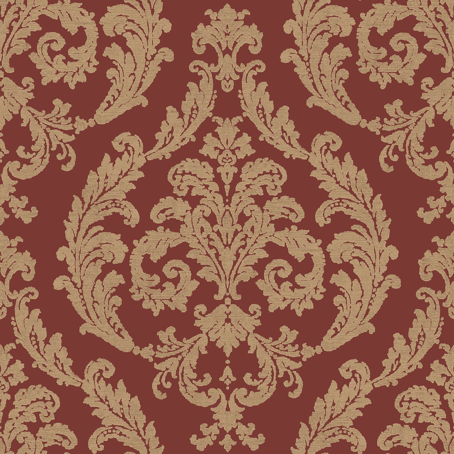 Palazzo Damask Wallpaper - Red / Gold - Galerie - G67612 - Premier Wallcovering
