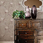 Palazzo Large Floral Wallpaper - Taupe / Beige / Claret - Galerie - G67605 - Premier Wallcovering
