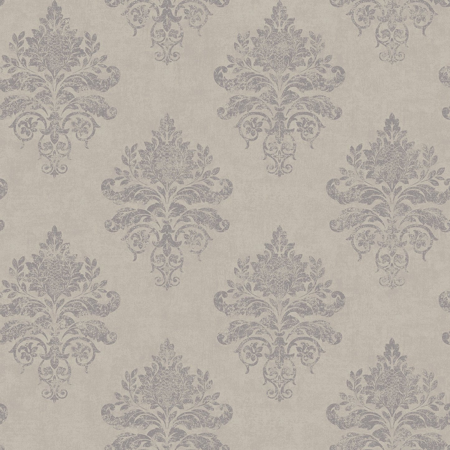 Palazzo Medallion Damask Wallpaper - Silver Grey - Galerie - G68669 - Premier Wallcovering