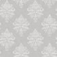 Palazzo Medallion Damask Wallpaper - Silver Grey / White - Galerie - G68670 - Premier Wallcovering