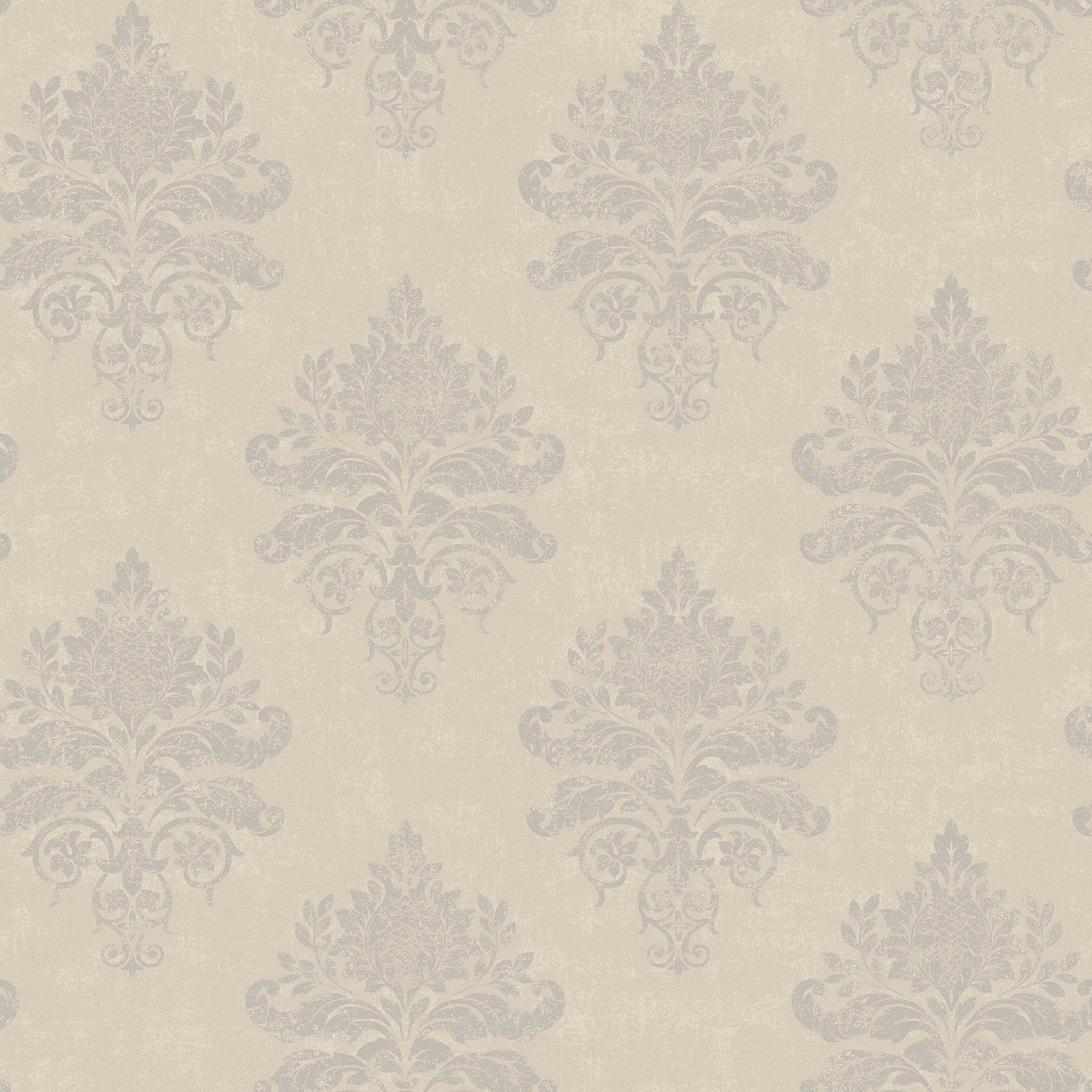 Palazzo Medallion Damask Wallpaper - Beige / Cream / Gold - Galerie - G68668 - Premier Wallcovering