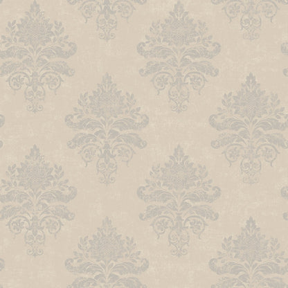 Palazzo Medallion Damask Wallpaper - Beige / Cream / Gold - Galerie - G68668 - Premier Wallcovering