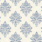 Palazzo Medallion Damask Wallpaper - Blue / White - Galerie - G68671 - Premier Wallcovering