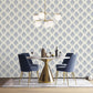 Palazzo Medallion Damask Wallpaper - Blue / White - Galerie - G68671 - Premier Wallcovering