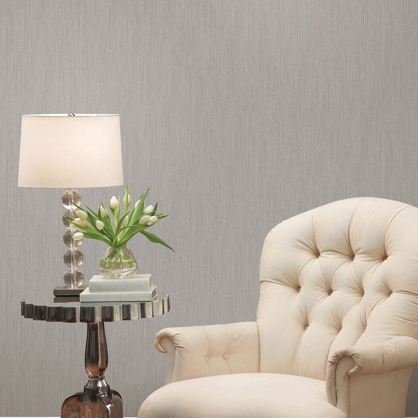Palazzo Plain Wallpaper - Grey - Galerie - G67660 - Premier Wallcovering