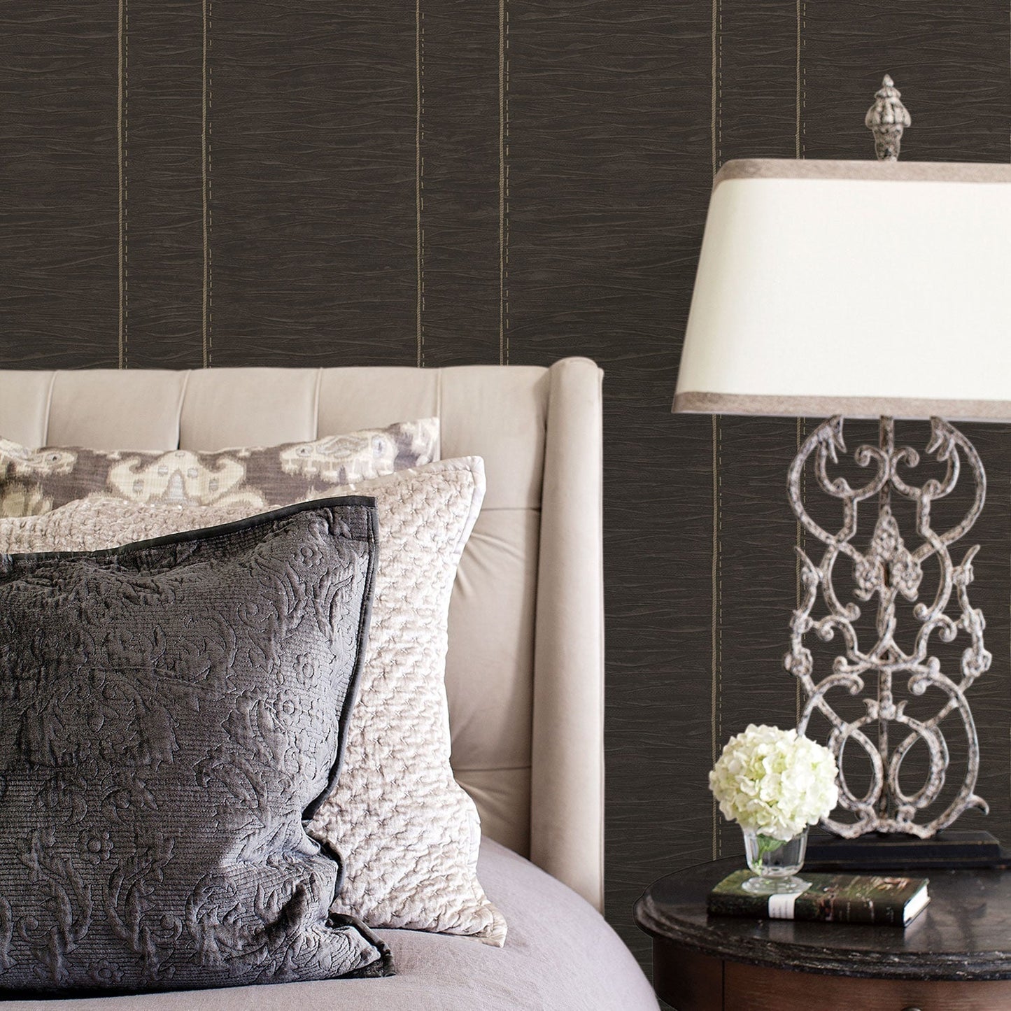 Palazzo Texture Effect Wallpaper - Dark Brown - Galerie - G67645 - Premier Wallcovering