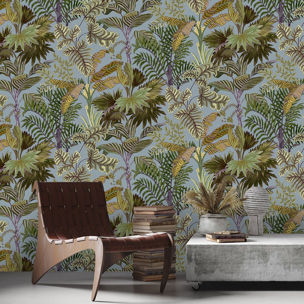 Palm Grove Wallpaper - Dusk and Verdigris - Josephine Munsey - JMW-101301 - Premier Wallcovering