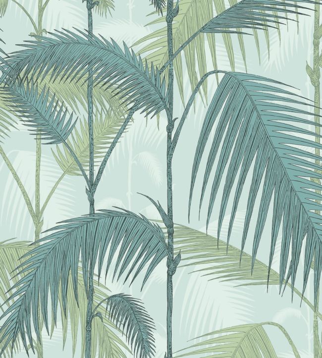 Palm Jungle Icons Wallpaper - Seafoam - 112/1001 - Cole & Son - Premier Wallcovering