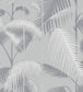 Palm Jungle Wallpaper - Heath Grey on Metallic Silver - 95/1007 - Cole & Son - Premier Wallcovering