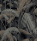 Palm Jungle Wallpaper - Metallic Gilver on Charcoal - 95/1004 - Cole & Son - Premier Wallcovering