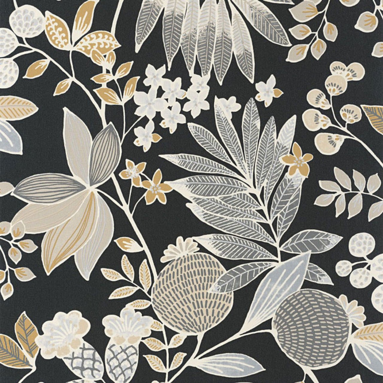 Palm Springs California Wallpaper - Noir Reglisse - Casadeco - 88809696 - Premier Wallcovering
