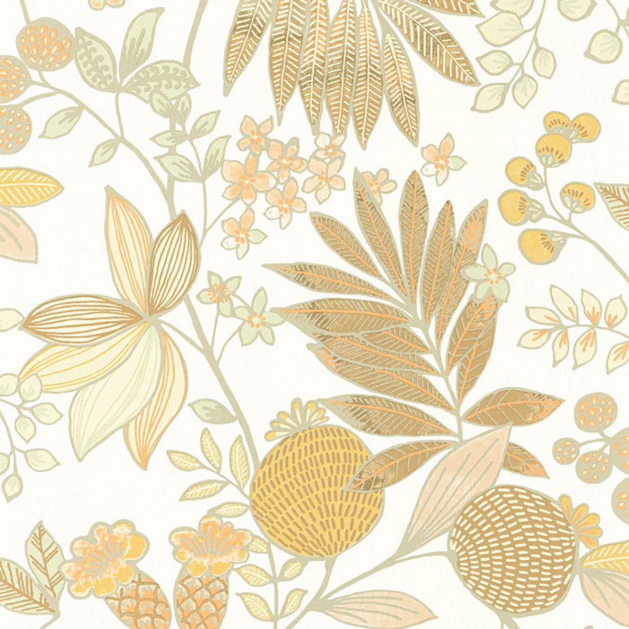 Palm Springs California Wallpaper - Jaune Citron - Casadeco - 88802121 - Premier Wallcovering