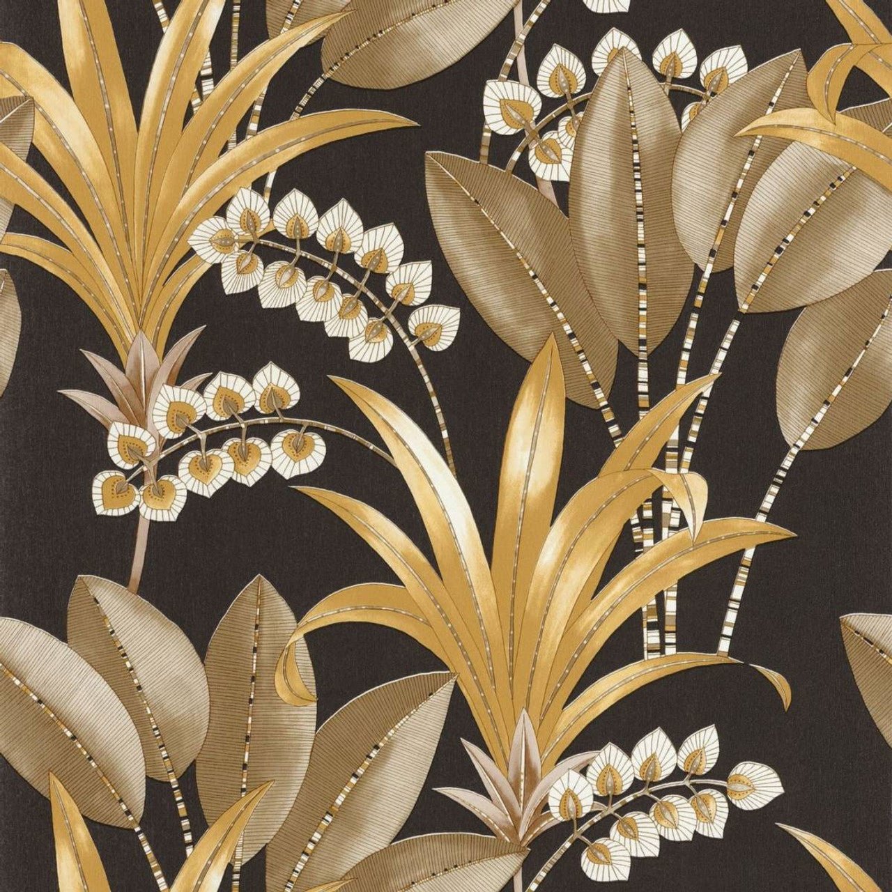 Palma Nicaragua Wallpaper - Tilleul And Noir - Casadeco - 86417575 - Premier Wallcovering