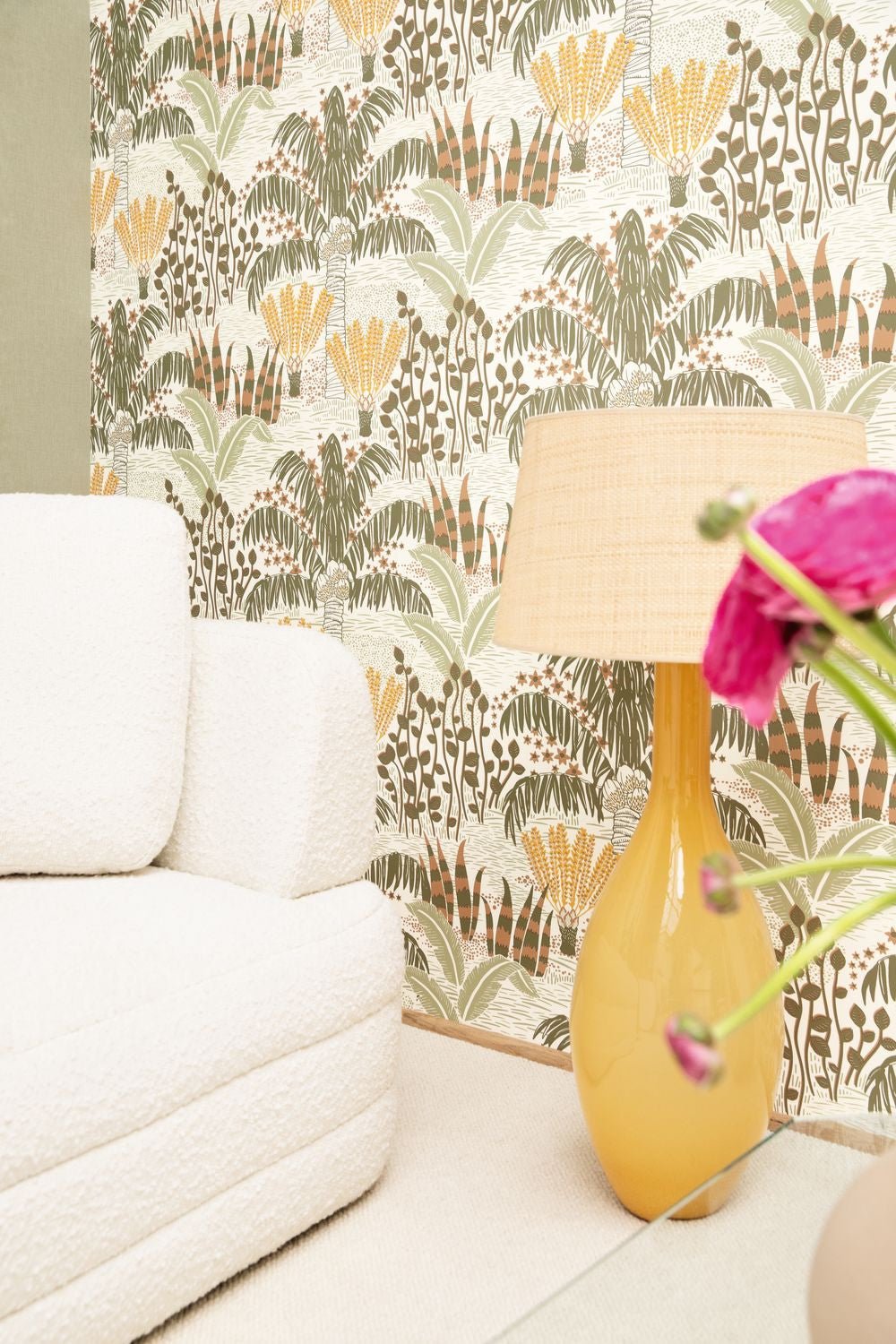 Palmeraie Wallpaper - Kaki Jaune - Caselio - 103697024