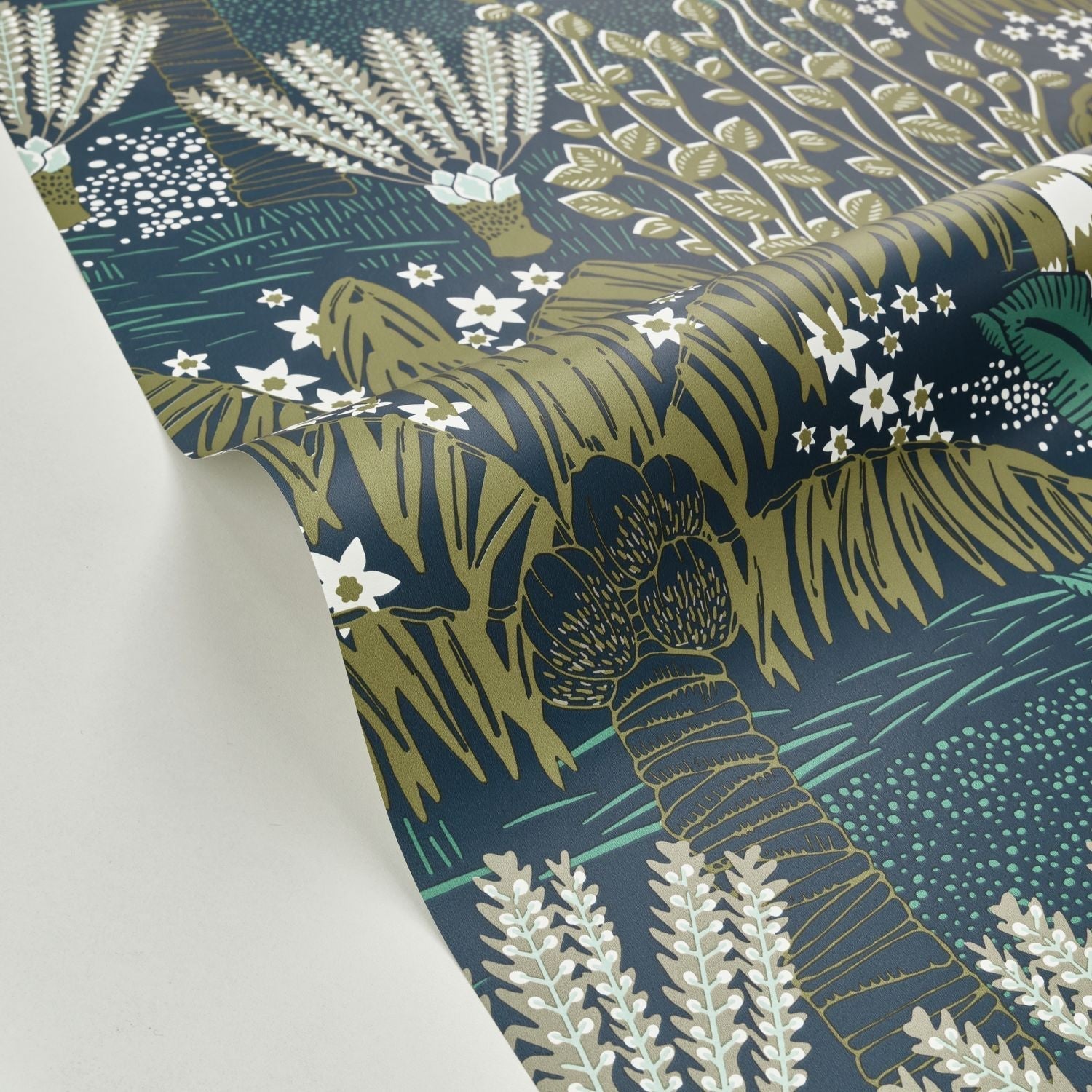 Palmeraie Wallpaper - Bleu Nuit - Caselio - 103696072