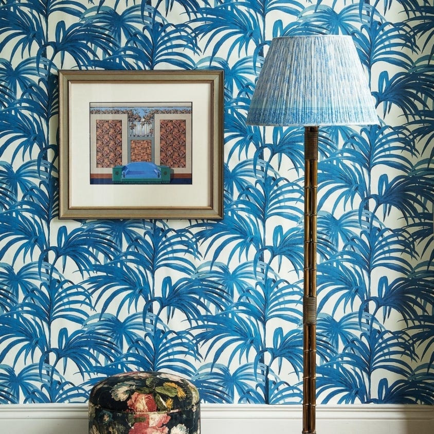 Palmeral Wallpaper - Off-White / Azure - House of Hackney - 1-WA-PAL-DI-W&A-XXX