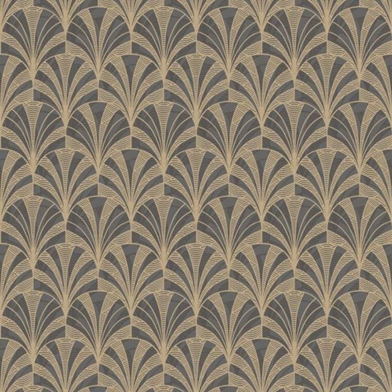 Palmette 1930 Wallpaper - Noir - Casadeco - 85739525 - Premier Wallcovering
