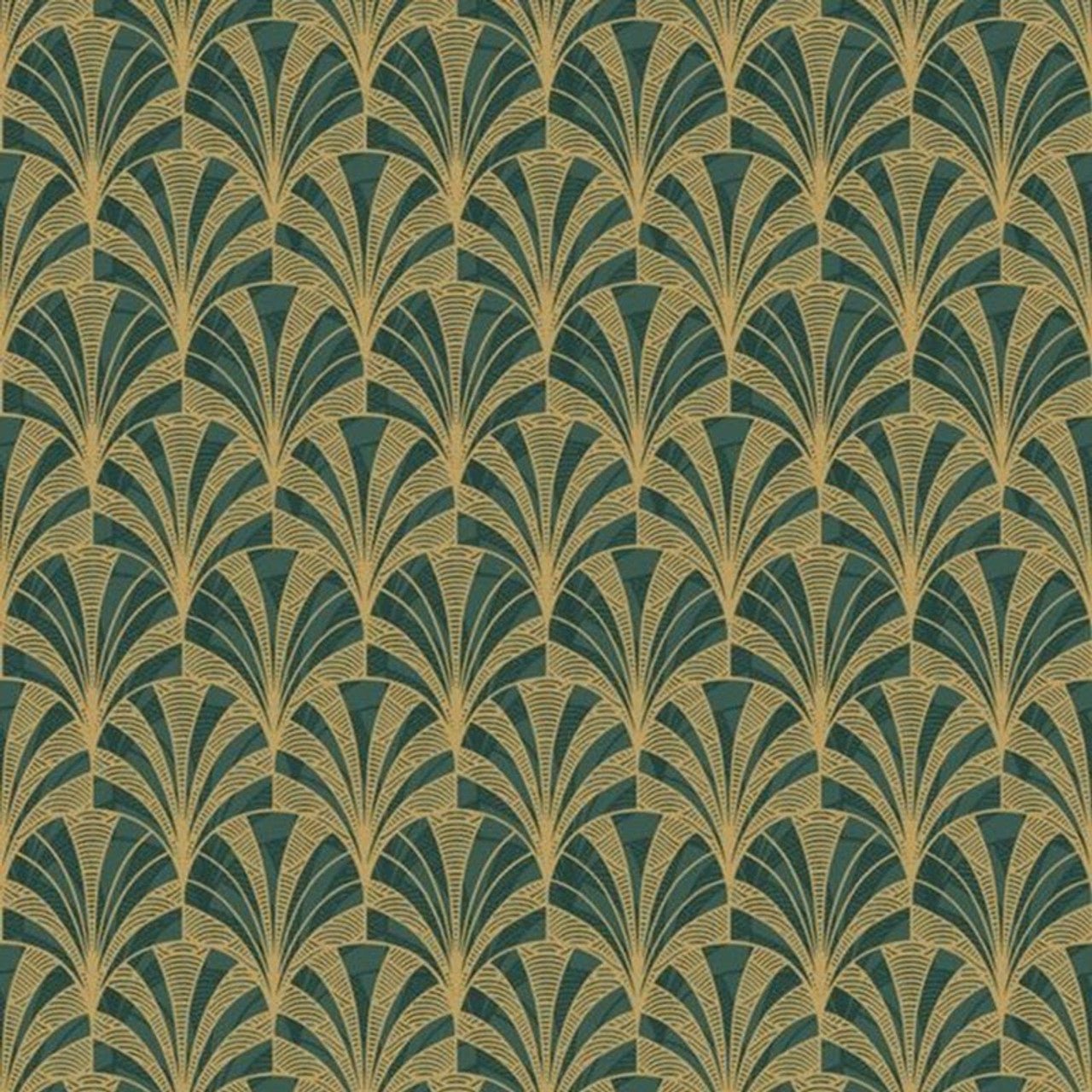 Palmette 1930 Wallpaper - Vert - Casadeco - 85737528 - Premier Wallcovering