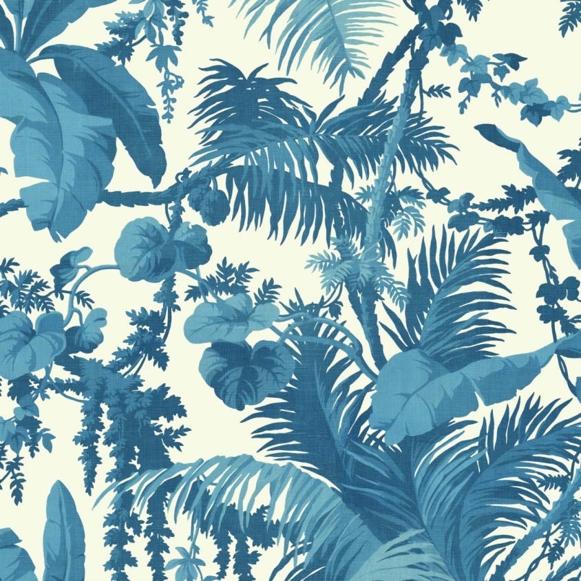 Pampas Wallpaper - Off-White & Cerulean - House of Hackney - 1-WA-PAM-DI-W&C-XXX