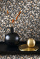 Pansy Flower Market Wallpaper - Noir / Camel - Casadeco - 89219509 - Premier Wallcovering