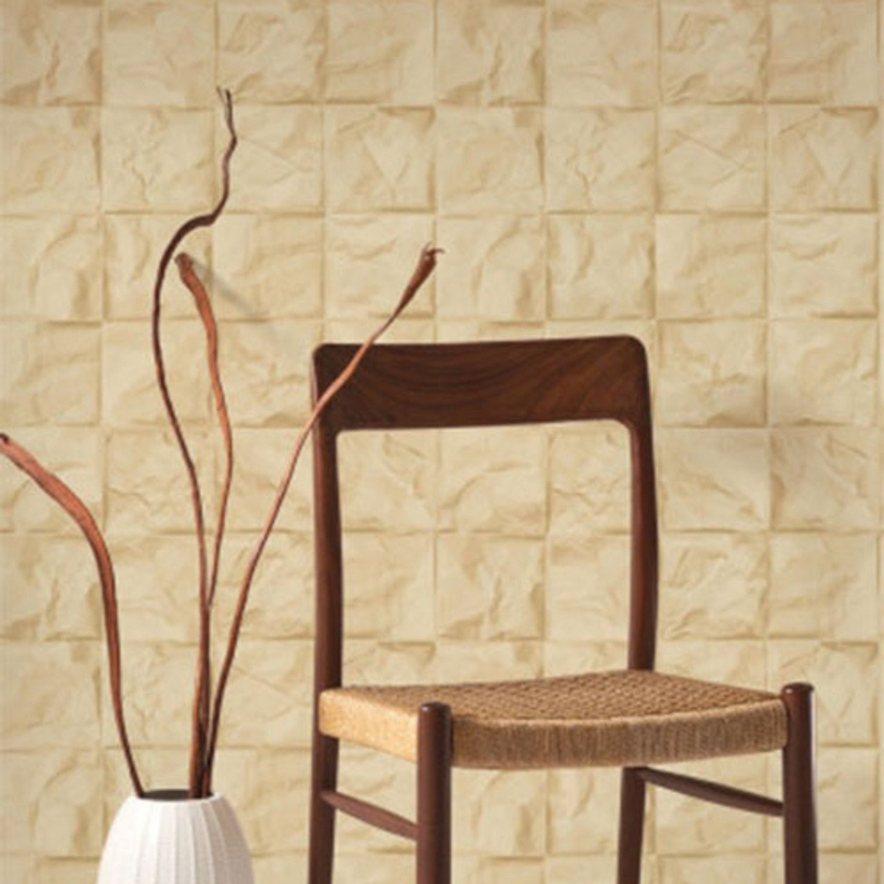 Papier Froisse Papercraft Wallpaper - Dore - Casadeco - 89642222 - Premier Wallcovering