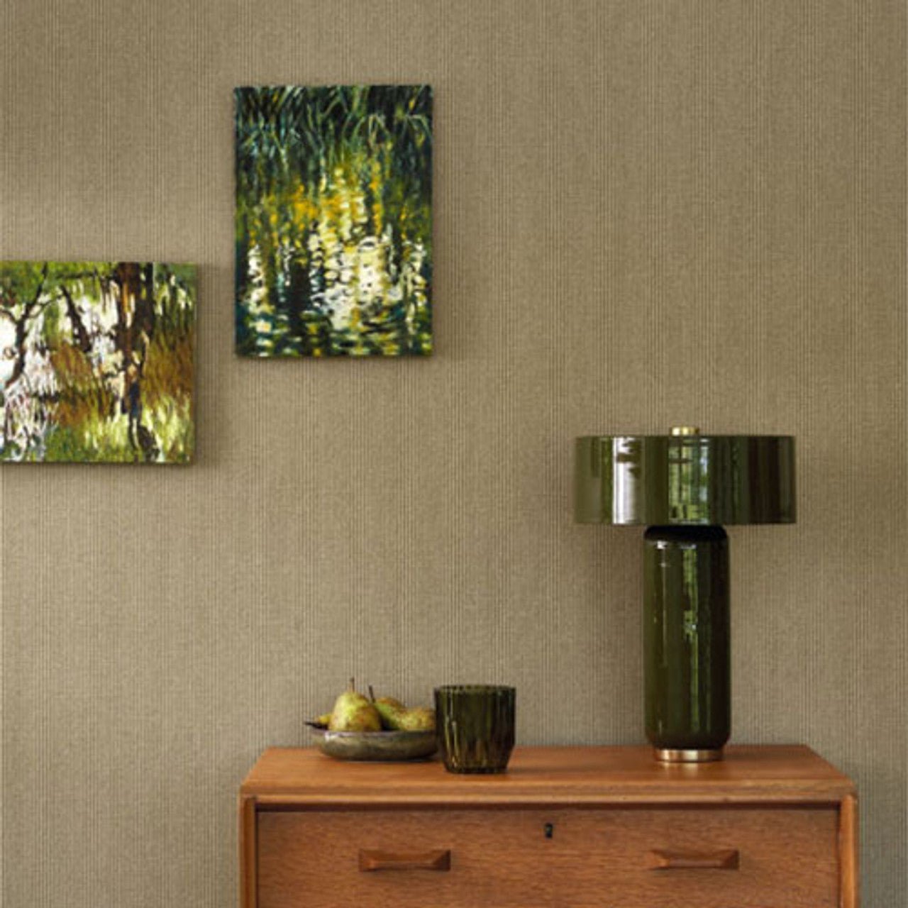 Papier Kraft Papercraft Wallpaper - Olive - Casadeco - 89657474 - Premier Wallcovering