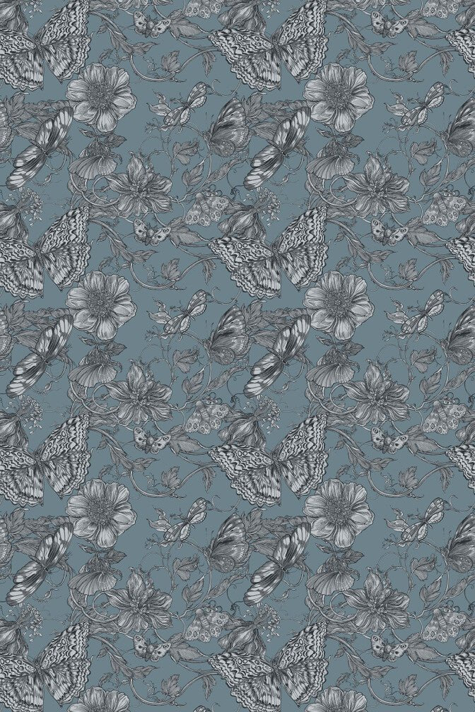 Papillon Wallpaper - Saxe - Timorous Beasties - BTN/PAP/TXMT/06 - Premier Wallcovering