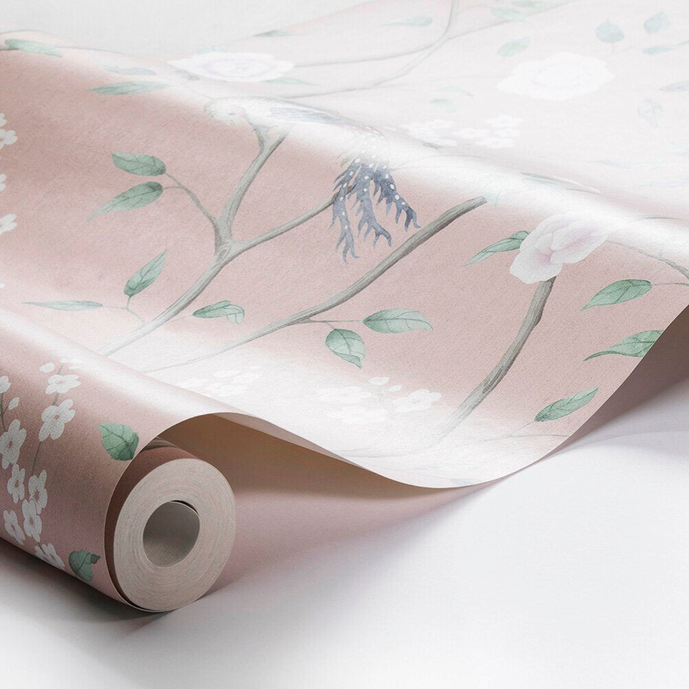 Paradise Birds Wallpaper - Pink - Boråstapeter - 1901 - Premier Wallcovering