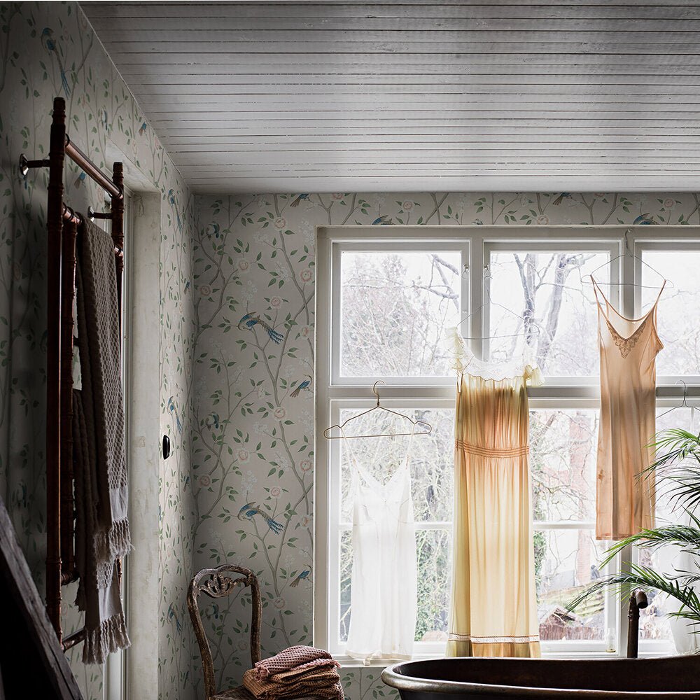 Paradise Birds Wallpaper - Cream - Boråstapeter - 4270 - Premier Wallcovering