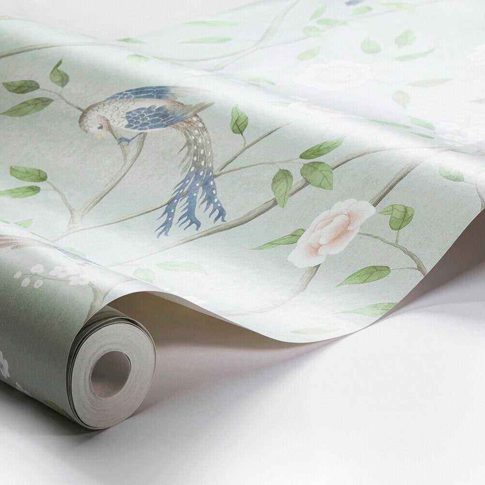 Paradise Birds Wallpaper - Sage - Boråstapeter - 1903 - Premier Wallcovering