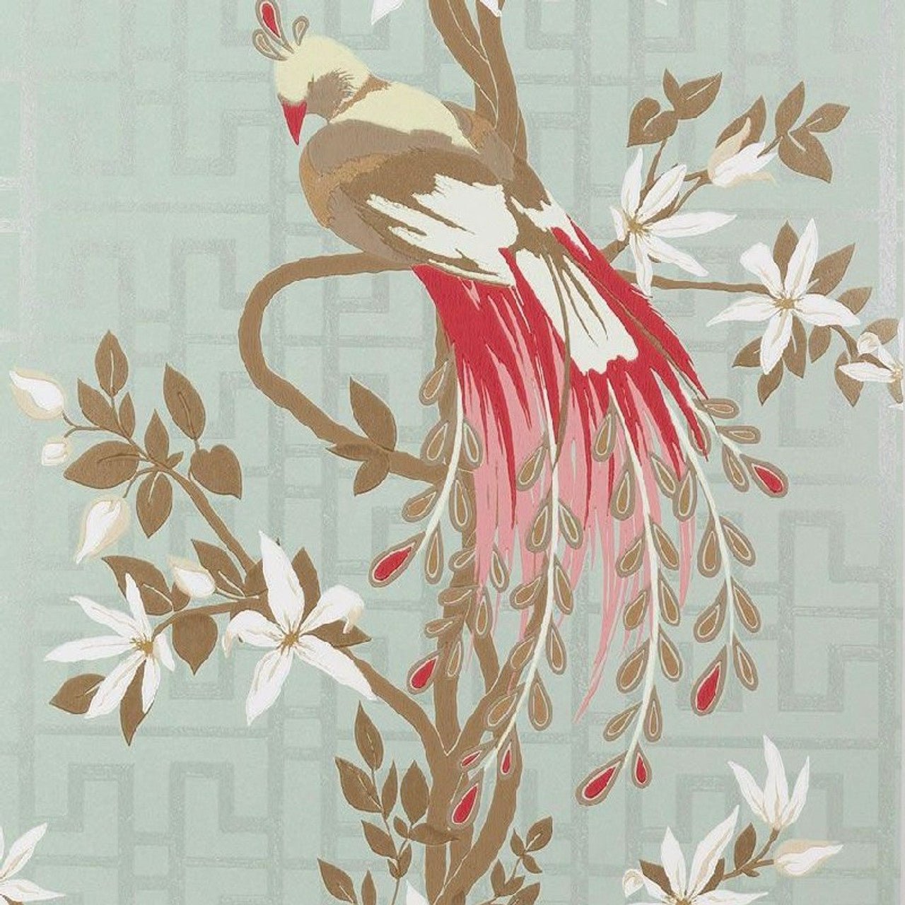Paradiso Wallpaper - Duck Egg - Nina Campbell - NCW4030 - 02 - Premier Wallcovering