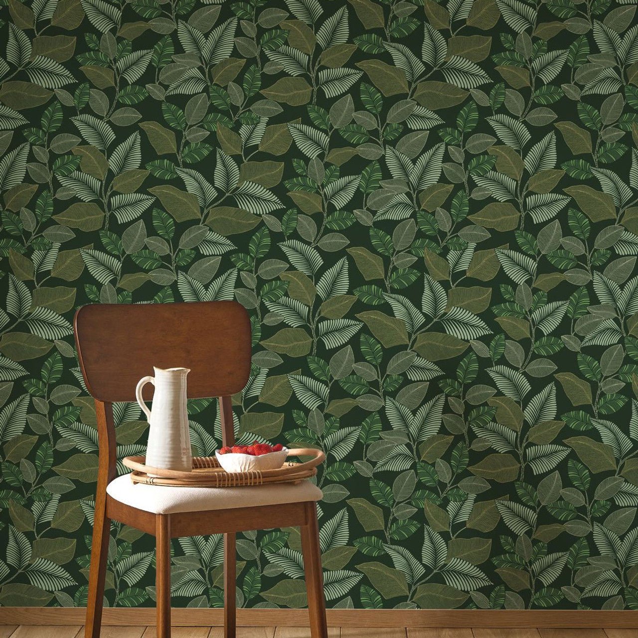 Paraty Rio Wallpaper - Vert Canopee - Casadeco - 201807850 - Premier Wallcovering