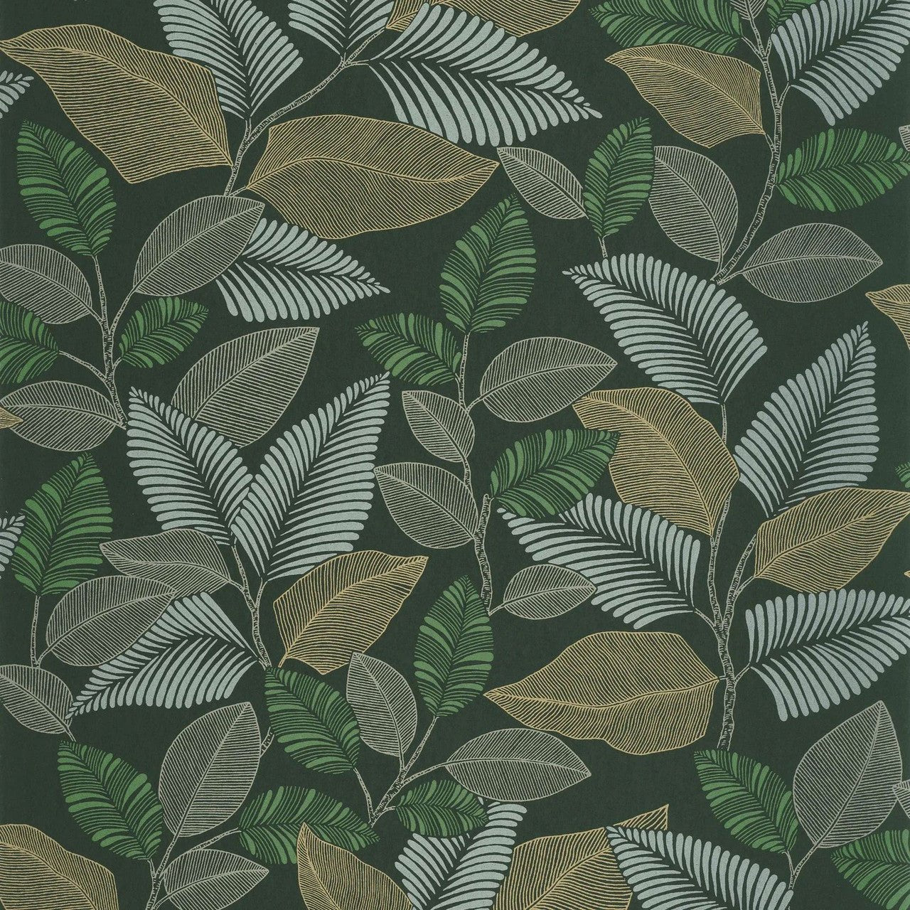 Paraty Rio Wallpaper - Vert Canopee - Casadeco - 201807850 - Premier Wallcovering