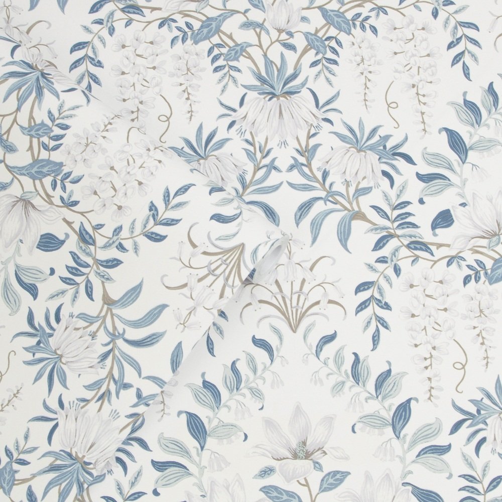 Parterre Wallpaper - Off White/Seaspray - Laura Ashley - 113405 - Premier Wallcovering