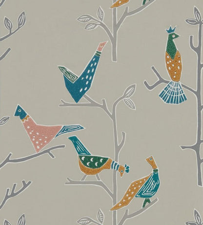 Passaro Wallpaper - Ginger / Teal - NJAP111926 - Scion