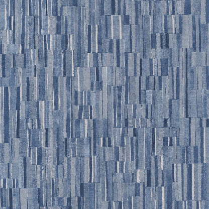 Patch Denim Textiles Wallpaper - Bleu Denim - Casadeco - 87526618 - Premier Wallcovering